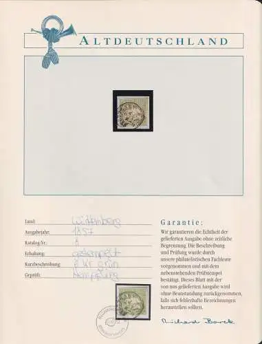 Württemberg 8 gestempelt Borek Garantie #NK551