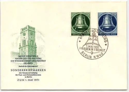 Berlin FDC I (c) (MiNr. 76 und 78) als Ersttagsbrief #NO205