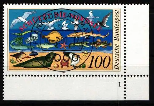 BRD Bund 1454 gestempelt mit Formnummer 1 #NO301