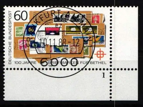 BRD Bund 1395 gestempelt mit Formnummer 1 #NO280