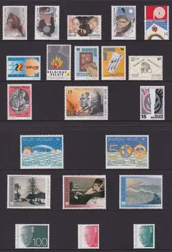 Belgien Jahrgang 1992 mit 2491-2540 postfrisch im Folder inkl 1 MH #NK575