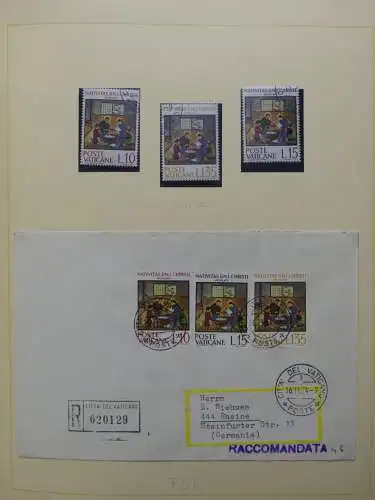 Vatikan 1963-1973 gestempelt besammelt mit Briefen im Binder #LY999