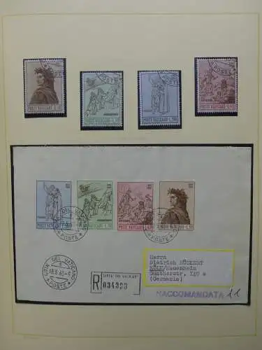 Vatikan 1963-1973 gestempelt besammelt mit Briefen im Binder #LY999