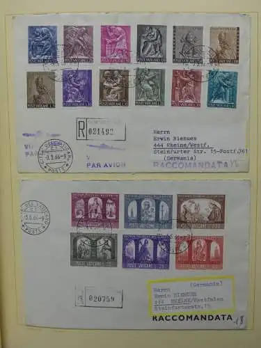 Vatikan 1963-1973 gestempelt besammelt mit Briefen im Binder #LY999