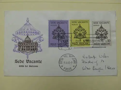 Vatikan 1963-1973 gestempelt besammelt mit Briefen im Binder #LY999