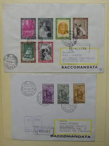 Vatikan 1963-1973 gestempelt besammelt mit Briefen im Binder #LY999