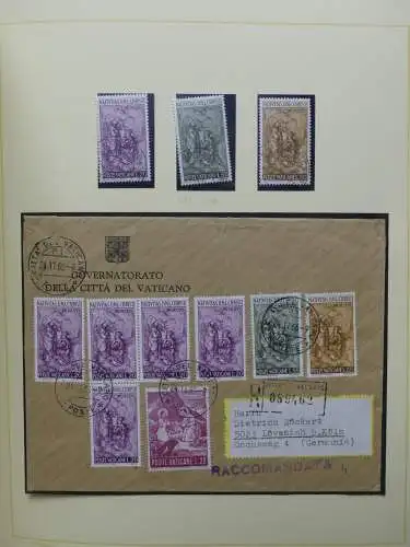 Vatikan 1963-1973 gestempelt besammelt mit Briefen im Binder #LY999