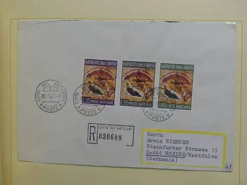 Vatikan 1963-1973 gestempelt besammelt mit Briefen im Binder #LY999