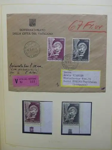 Vatikan 1963-1973 gestempelt besammelt mit Briefen im Binder #LY999