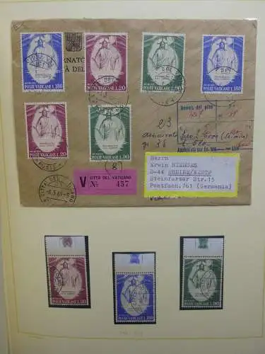 Vatikan 1963-1973 gestempelt besammelt mit Briefen im Binder #LY999
