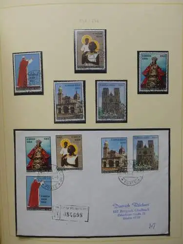 Vatikan 1963-1973 gestempelt besammelt mit Briefen im Binder #LY999