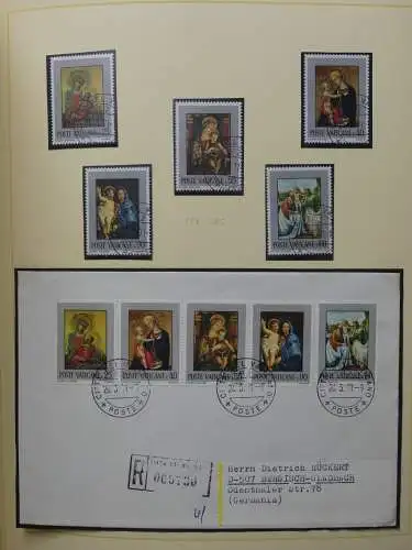 Vatikan 1963-1973 gestempelt besammelt mit Briefen im Binder #LY999