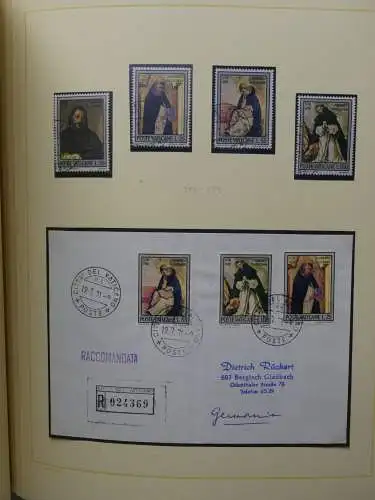 Vatikan 1963-1973 gestempelt besammelt mit Briefen im Binder #LY999