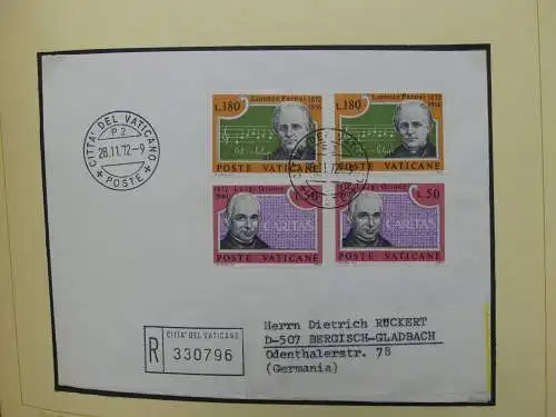 Vatikan 1963-1973 gestempelt besammelt mit Briefen im Binder #LY999
