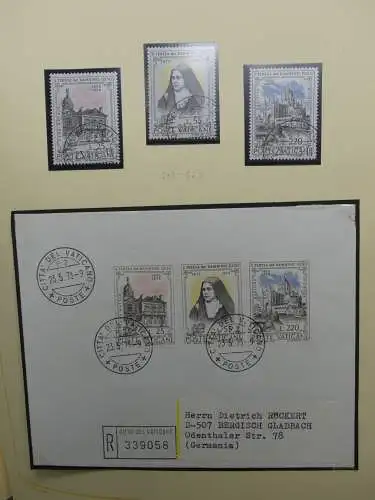 Vatikan 1963-1973 gestempelt besammelt mit Briefen im Binder #LY999