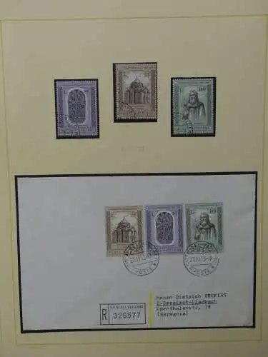 Vatikan 1963-1973 gestempelt besammelt mit Briefen im Binder #LY999