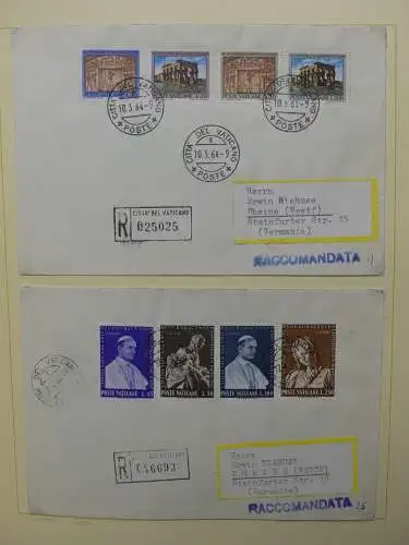 Vatikan 1963-1973 gestempelt besammelt mit Briefen im Binder #LY999