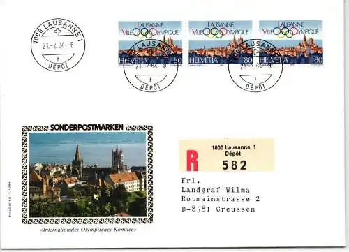 Schweiz 1269 als Ersttagsbrief als Mehrfachfrankatur #NO575