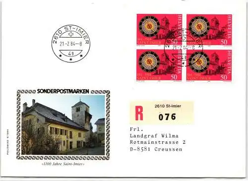 Schweiz 1268 als Ersttagsbrief als Mehrfachfrankatur #NO576