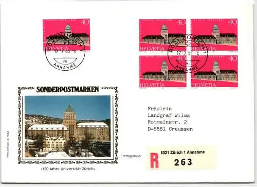 Schweiz 1246 als Ersttagsbrief als Mehrfachfrankatur #NO595