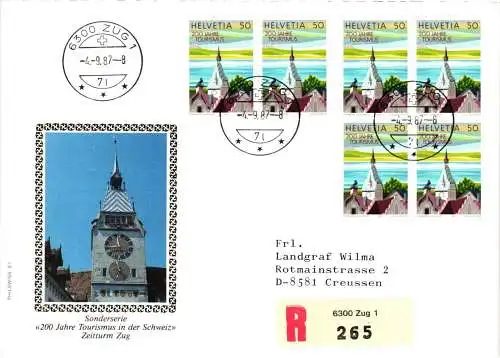 Schweiz 1354 als Ersttagsbrief als Mehrfachfrankatur #NP030
