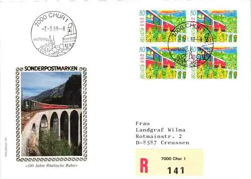 Schweiz 1388 als Ersttagsbrief als Mehrfachfrankatur #NP061