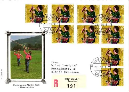 Schweiz 1431 als Ersttagsbrief als Mehrfachfrankatur #NP098