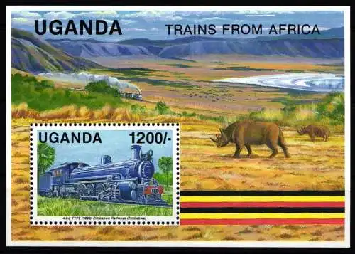 Uganda Block 133 postfrisch #KP930