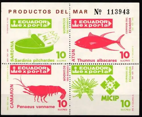 Ecuador Block 124 postfrisch #KP943