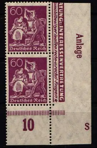 Deutsches Reich 165 DZ postfrisch Druckerzeichen Anlage und S #NJ636