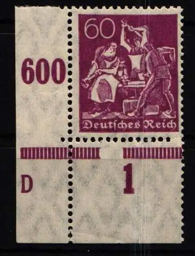 Deutsches Reich 165 DZ postfrisch Druckerzeichen D #NJ635
