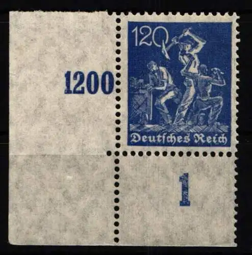 Deutsches Reich 168 postfrisch vom Eckrand #NJ642