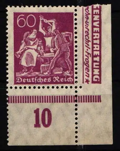 Deutsches Reich 165 postfrisch Eckrand #NJ637