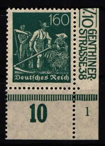Deutsches Reich 170 Pln postfrisch Plattennummer 1 #NJ645