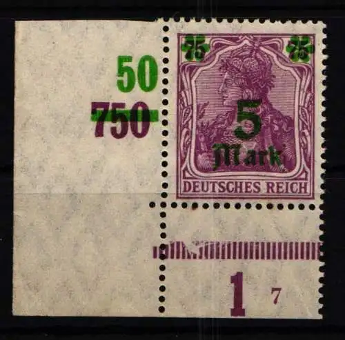 Deutsches Reich 156 PLN postfrisch Plattennummer 7 #NJ701