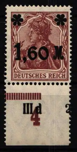 Deutsches Reich 154 I a DZ postfrisch Druckerzeichen III d #NJ692