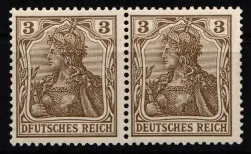 Deutsches Reich 69 I postfrisch im waagerechten Paar mit Vergleichsstück #NJ750