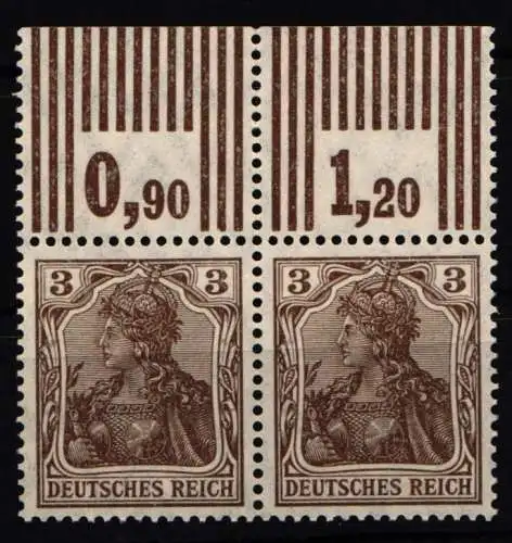 Deutsches Reich 84 II a W OR postfrisch W OR 3`7`3, waagerechtes Paar #NJ819