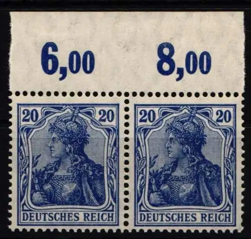 Deutsches Reich 87 II c P OR postfrisch Paar, geprüft Jäschke BPP #NJ831