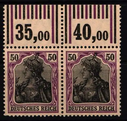 Deutsches Reich 91 II x W OR postfrisch Paar 1`4`1/1`5`1 #NJ846
