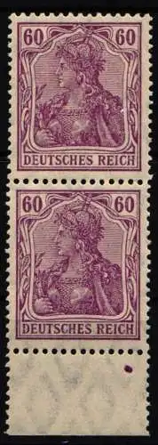 Deutsches Reich 92 II c postfrisch senkr. Paar, geprüft Jäschke BPP #NJ853