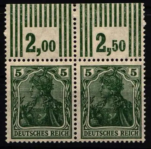 Deutsches Reich 85 II a W OR postfrisch Paar, W OR 3`5`3 #NJ823