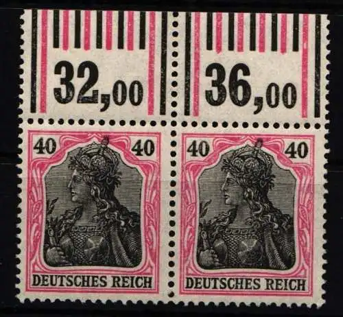 Deutsches Reich 90 II b W OR postfrisch Paar W OR 1`4`1/1`5`1 #NJ843