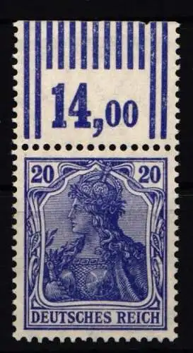 Deutsches Reich 87 II d W OR postfrisch W OR 2`9`2 #NJ835