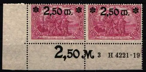 Deutsches Reich 118 b dgz HAN postfrisch HAN 4221.19, geprüft Infla #NL074
