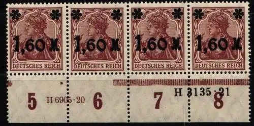 Deutsches Reich 154 I HAN postfrisch H 3135.21, UR HAN 6905.20 #NL014