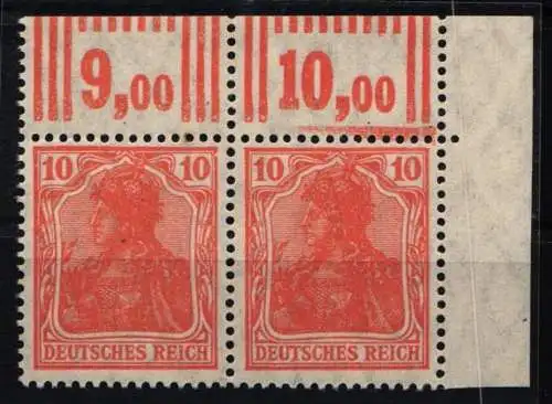 Deutsches Reich 141 W OR postfrisch W OR 3`7`3 und 2`9`2 #NL066