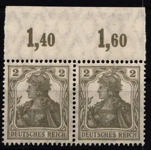 Deutsches Reich 102 P OR postfrisch im Paar #NL035