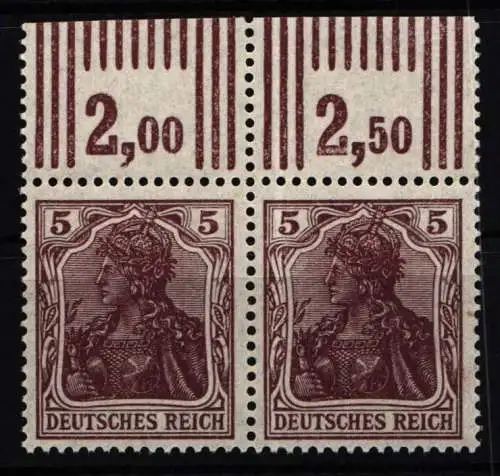 Deutsches Reich 140 b W OR postfrisch waagerechtes Paar #NL073