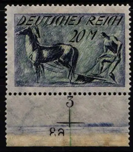 Deutsches Reich 196 PN postfrisch Plattennummer 8a #NL230